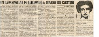Um caso singular de heteronímia: Maria de Castro